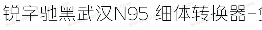 锐字驰黑武汉N95 细体转换器字体转换